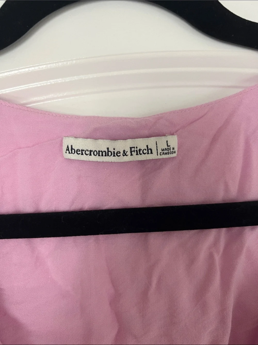 Abercrombie & Fitch pink Twist-Front V-Neck Crop Blouse